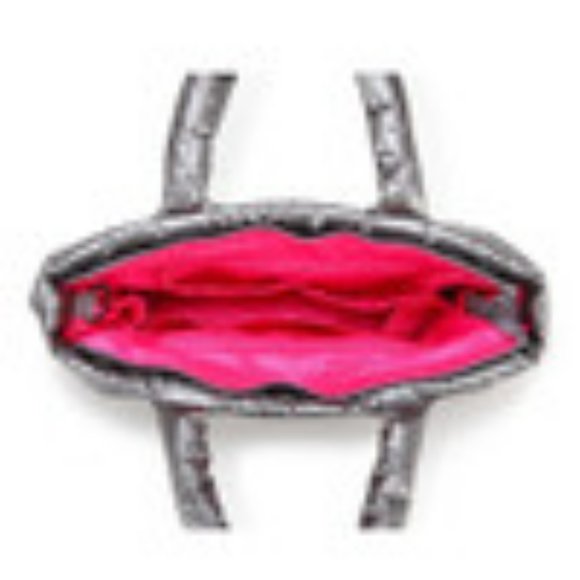 NWT CIPU 7 PIECE PUFFER PARENT BAG IN DARK SILVER & PINK INTERIOR.  OS - Picture 5 of 9